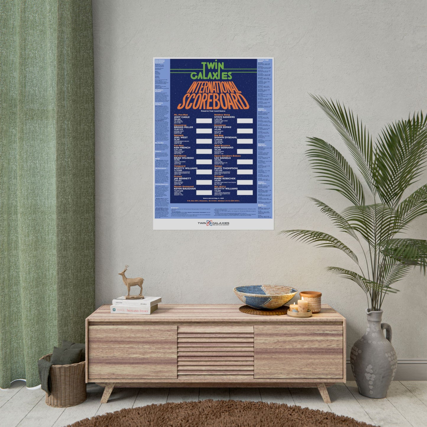 1982 Original Twin Galaxies High Score Poster - RARE!
