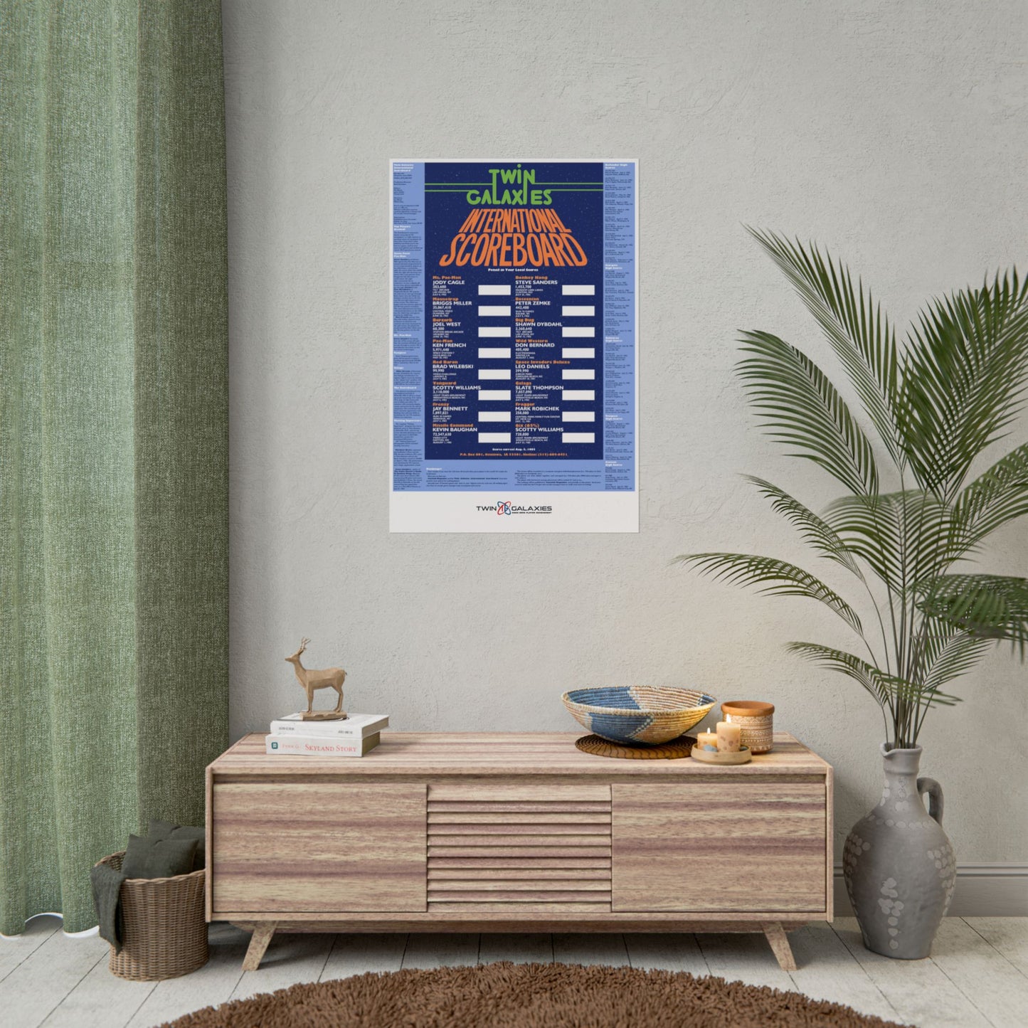 1982 Original Twin Galaxies High Score Poster - RARE!