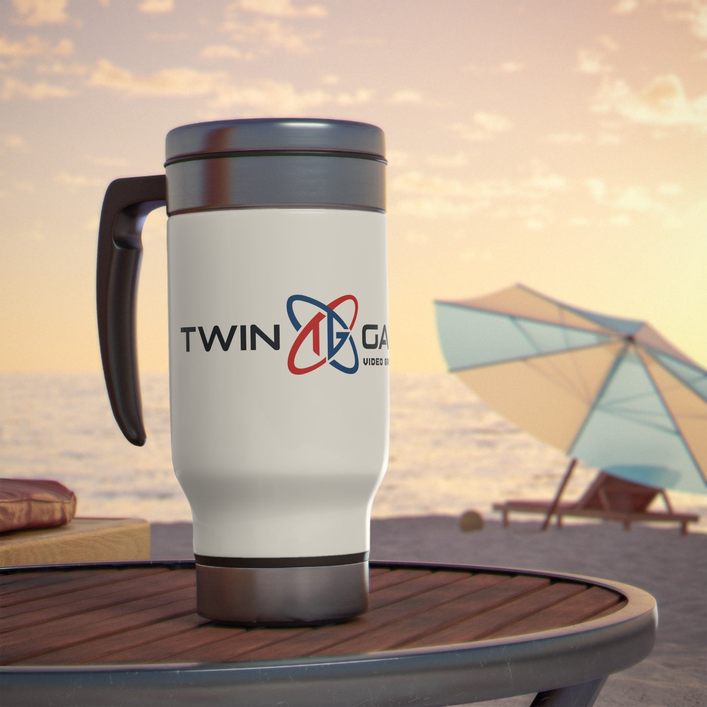 TG Stainless Steel Travel Mug with Handle, 14oz